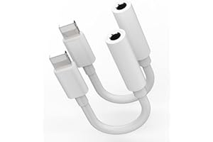 KEFIANY Adattatore da Lightning a Jack 3,5 mm (Set di 2) per iPhone 14 Pro Max Cuffie Connettore AUSSIARE Cavo Audio Certificato per Apple MFI Splitter Auto Mp3 per Ipad Air Auricolare Prolunga Accessori