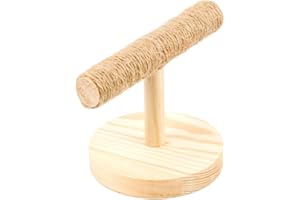 Buwei Parrot Wooden Tabletop Perch Bird Stand Training Exercise Feet Claw Grinding