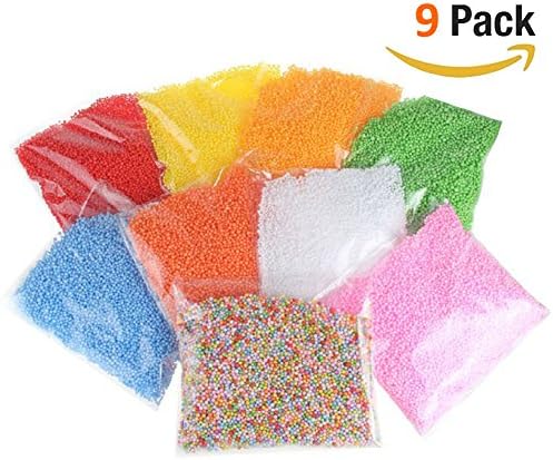 Styrofoam Balls - 9 Pack 0.08-0.14 Inch Assorted Color Foam Balls For Slime Making Floral Decoration