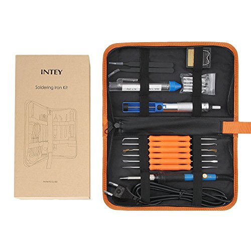 INTEY 17PCS Lötkolben Set 60 W 220V Einstellbare Temperatur von 200–450°C Ideal für Lötarbeiten & Reparaturen, Hobby, Schule & Haushalt - 8