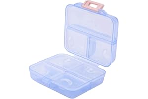 Asixx Organizador de Cajas de Pastillas, 7 cuadrículas semanales de Medicina portátil Pastillero, Estuche de medicamentos para Viajes y Actividades al Aire Libre(Azul)