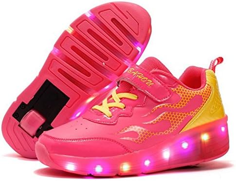 Meurry Kids Mesh Trainers Girls Boys Lightweight Casual Comfort Sports Gym Running Shoes (34 EU, Pink 2)