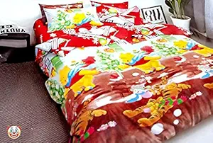 SKY HOME FURNISHING Cotton Hunny Bunny Design_Kids Version Double Bedsheet with 2 Pillow Covers_Colour-Multi-Size-90X100 Inch_Fabric-Cotton_Boys Version Pooh Bear-04
