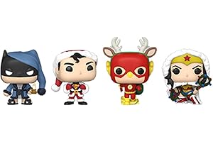 Funko Pocket Pop! DC Holiday - Superman - Tree Holiday Box 4 Pieces - DC Comics - Llavero - Minifigura de Vinilo Coleccionable Llavero Original - Relleno de Calcetines - Idea de Regalo