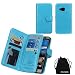 Produktbild M9 Case, DRUnKQUEEn TM Wallet PU Leather Flip Card Holder Clutch Purse, 2 in 1 Detachable Magnetic Back Cover for HTC One M9