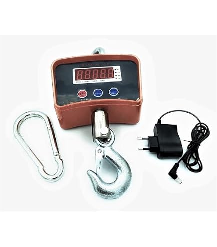 Bilancia Digitale Sospesa 45 Kg – Dinamometro Da Fieno A Batteria (Schermo 20x7 Cm)