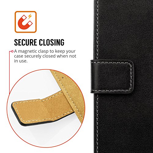 Samsung-Galaxy-J5-2017-Case-By-Centopi-Cash-Card-Slots-Real-Leather-Wallet-Full-Body-Cover-Black