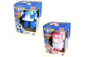 Robocar Poli Poli + Robot giocattolo trasformante ambra