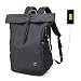 Produktbild Roll Top Rucksack Anti-Theft Laptop Rucksacks Herren Damen Casual Wasserabweisend Schulrucksack mit USB-Ladeanschluss fur 15.6 Zoll Notebook -25L- Schwarz