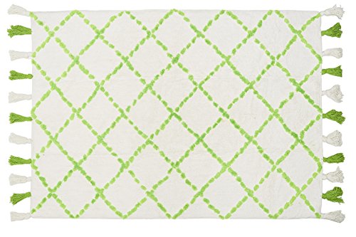 AratextilChildren's Rug 100% Cotton Machine Washable Berber Tanger Collection Green 140 x 200 cm