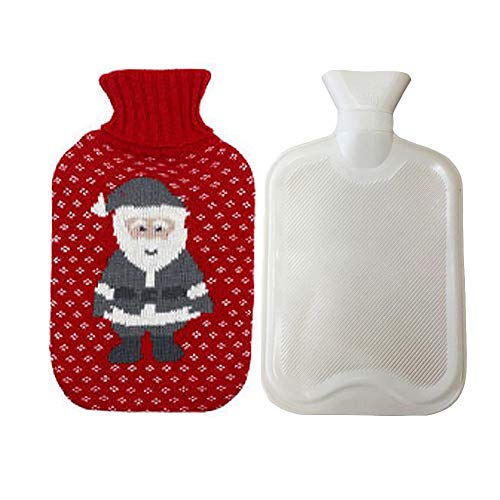Preisvergleich Produktbild WUYANSE Weihnachtsmann-Elch-Schneeflocken-Dru... 1000ml Weihnachtswärmflasche, Durchlauferhitzer-warme Wasserbeutel-explosionssichere Sicherheit Warmes Baby, Explosionssichere Warme Tasche