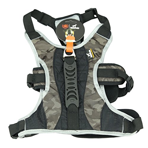 Preisvergleich Produktbild Fosinz No-Pull Hundegeschirr Weiche gepolsterte reflektierende Streifen Breathable Dog Harness Netz justierbare Haustier Weste mit Handgriff einfacher Steuerung für Hunde-Khaki-L