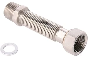 Sanitop-Wingenroth Edelstahl-Flexrohr | R1 | Flexibles Anschlussrohr | Längenverstellbar von 200-410 mm | Universelles Verbindungsrohr | Edelstahl | 27013 7