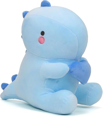 Peluche Dinosaure Bleu 25 Cm - Jouet Doux Et Moelleux, Cadeau Pour Enfants, Compagnon De Jeu Et Décoration - 10