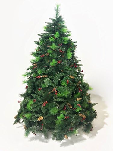 New Luxury Green Nordian Spruce Artificial Christmas Tree | 6.5 ft Tall (195cm) 935 tips 3 varieties plus berries