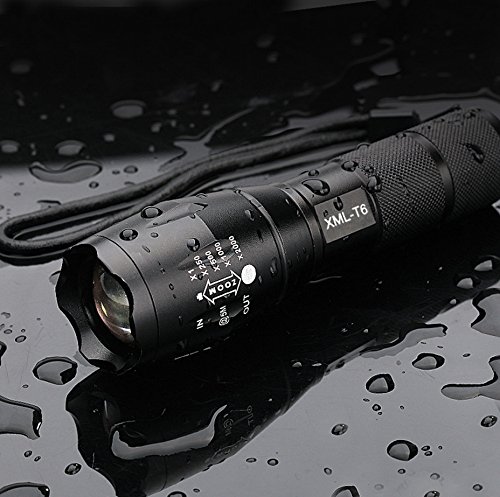 Jasonwell Hellsten wiederaufladbaren Zoomable einstellbarer Fokus 1200 Lumen Cree LED T6 Fahrradbeleuchtung Frontlicht Aluminium IPX6 wasserdicht Mountainbike leichte Handheld Taschenlampe mit Rücklicht, 18650 Lithium-Ionen-Akku und Ladegerät - 7