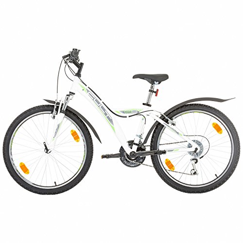 24 Zoll, CoollooK, fahrrad, CULT, Jungen, Unisex, ALLOY, city, Aluminium, Shimano 21 GANG, RH 35cm, Weiß, - 7