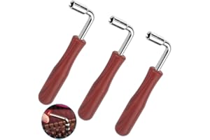 HEQISHUN 3 Pack L-shape Piano Tuner Wrench Spanner Professional Wrench Square Shape Tip Tuning Hammer, For Most Upright Pianos