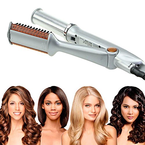 Curling Wand  Leegoal 2 in 1 Hair Straightener Curler Automatic Roller Ceramic Coating Wand Rotating Hot Iron Straight Comb for All Types of Hair with 360   Swivel Cord