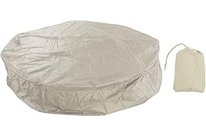 BOXWIZARD Housse de Ronde pour Jacuzzi, Spa, Piscine, Meubles de Bain gonflables, en Taffetas Polyester 190 argenté imperméable (210 x 30 cm, Beige)