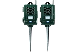 Pestbye® Ultrasonic Smart Link Cat Repellent System - Battery Powered Motion Activated & Waterproof - The Ultimate in Cat Repellers with Ground Stake - Set of 2