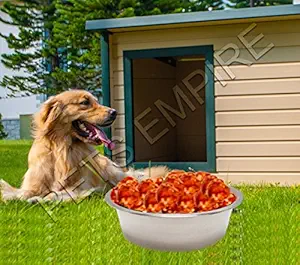 Pets Empire Pet Bowl Stainless Steel Classic Dog Bowl - Mirror Finish-2200ML