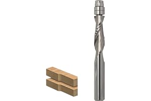 AKYLIN Fresa de enrasado en espiral de 8 mm, fresadora en espiral para fresadora superior, diámetro de corte de 8 mm, longitud de corte de 16,6 mm, ranura en espiral, doble rodamiento de bolas, fresa