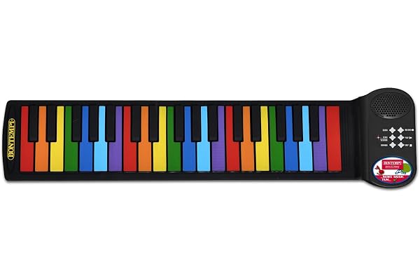 BONTEMPI - Clavier électronique Flexible Colorkeys Piano Roll Up 37 Touches, Notes colorées 8 Sons 6 Morceaux préenregistrés Fonction Enregistrement et réécoute