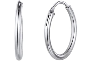 ChicSilver Orecchini Cerchio Argento 925 Donna a Clip, 15/20/ 30/50/ 70mm, Argento/Oro/Rosa， Orecchini da Donna