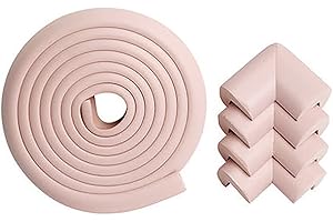 Lingyou pavilion，Baby Safety Corner Protector Edge, Double-Sided Adhesive Foam Protective Strip, 6.5 Ft /2 M Edge with 4 Corner Protector Covers (Pink)