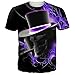 Produktbild 3D Druck Kurzarmhemd Herren, DoraMe Männer Jungen Große Größe Realistische Pullover Sportlich Bluse Sommer T-shirt Tops (Violett, Asien Größe L)
