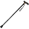 Homecraft Folding Coloured Walking Stick with Wooden Handle, Lightweight Adjustable Walking Cane for Balance, Mobility Aid, Grey Marble, 835-925mm