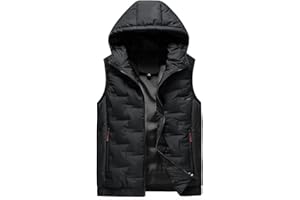 MeiLayM Gilet da Uomo con Cappuccio Smanicato Casual Inverno Caldo Outdoor Gilet Senza Maniche da Casual con Zip Gilet Senza Lavoro Senza Maniche Giubbotto Sport da Trekking Giacca Senza Maniche