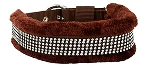 Skora Fancy Fur Dog Collar Large Brown