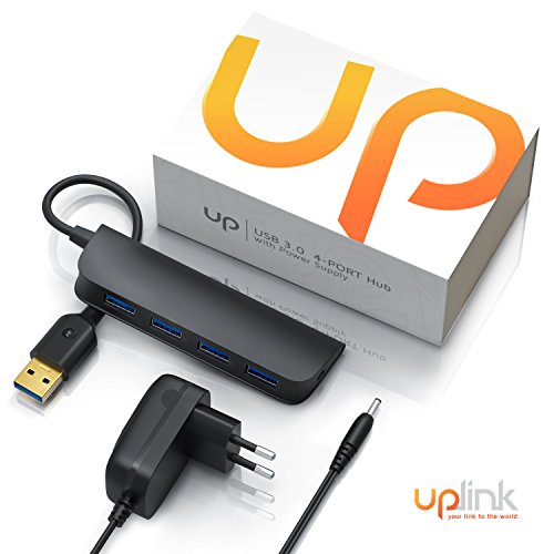 Uplink – aktiver USB 3.0 Hub 4 Port inkl. Netzteil | Super Speed Datenhub USB 3.0 für Apple MacBook, Windows Laptops und Ultrabooks und weiteren USB 3.0 kompatiblen Geräten - 4