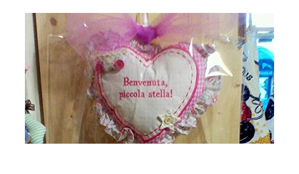 Angelica Home Country Cuscino Con Dedica Benvenuta Piccola Stella Colore Rosa Tessuto Nascita Amazon It Casa E Cucina