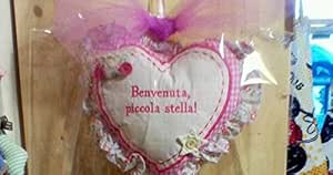 Angelica Home Country Cuscino Con Dedica Benvenuta Piccola Stella Colore Rosa Tessuto Nascita Amazon It Casa E Cucina