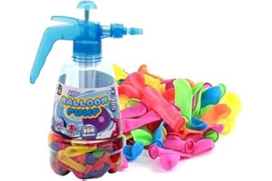 SOURCEDIY Water Balloons Bombs 500 For Kids with Pumping Station 3 In 1 Spray Bottle Fast Filling Small Balloons Ideal For Splash Fights, Summer Outdoor Water Fight Games and Party Favors Multicoloured