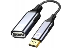 ‎CO2 CO2 Adapter DisplayPort DP do HDMI 2.1 8K/60Hz, 4K/120Hz, 2K/240Hz, Full HD, Dynamic HDR DSC 3D HDCP 2.2 FEC, Plug & Play, 32,4 Gb/s, Kabel jednokierunkowy, Aluminium Space Gray (8K)