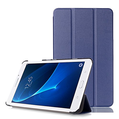 tinxi® Für Samsung Galaxy Tab A 7,0 Case, Kunstleder Tasche für Samsung Galaxy Tab A 7,0 T280 7 zoll (17,78 cm) Tasche Folio Tablet cover Flip Case Schutz hülle mit Standfunktion Sleep-Wakeup Funktion, dunkelblau