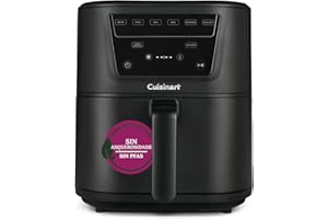 Cuisinart Air fryer Compact Max, Sin PFAS, Cocina sin químicos, Fríe, asa, hornea, deshidrata, Max Crisp y mantiene caliente, 36% más delgada, 33% más capacidad, 7.6L - hasta 8 raciones, Negro
