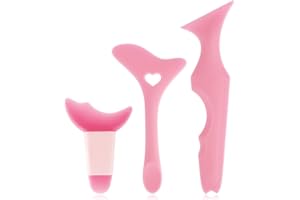 Jeffdad TIESOME - 4 stencil per eyeliner, riutilizzabili, in silicone, per mascara, ombretto, rossetto, multifunzione, strumento per il trucco, aiuto per principianti e professionisti (rosa)