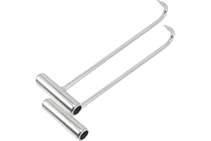 Warmhm 2 Pieces Duct Lid Lifter, 31 cm, Stainless Steel Lifting Hook, Robust, Handy Hook, Lifting Tool, Iron, Manhole Lid Hook, Drain Grate Hook, T-Hook, Meat Hook