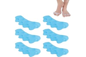 zoerbufan 6 Pezzi Separatore Dita Piede, Distanziatori Dita Piedi, Barelle in Gel per Dita del Piede Sovrapposte, Allargadita in Morbido Raddrizza Toe Spacer per Donne e Uomini, 0% BPA (Blu)