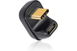 Duttek Adapter USB C U Shape 40 Gbps, 180 stopni, adapter USB C obsługuje 8K 60 Hz i 100 W do szybkiego ładowania Thunderbolt 3/4, MacBook, Steam Deck, Switch, tabletów, telefonów
