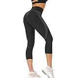 Donna Sportivi Pantaloni, Pantaloni Sauna Dimagranti, Leggings Anticellulite Donna Fitness Push Up, Leggings da Yoga con Tasc