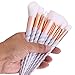 CDC® 10Pcs Unicorn Design Handle Shape Makeup Brushes Tools Set White Hair Synthetic Foundation Brush Eyeshadow Blusher with Diamond Bag