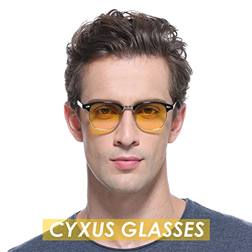 Cyxus blau Licht-Filter UV-Blocker Brille [anti-eyestrain] PC Game/Computer/Handy/TV Lesen Schutz Eyewear, Unisex (Herren/Frauen/Junioren), Vintage semi-rimless Rahmen, CY-GL-0002 - 8