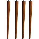 50 cm A&ccedil;ık Meşe Konik Ahşap Ayak, Mobilya Ayağı &ndash; 4'l&uuml; Set | Masif Ahşap | Bağlantı Aparatlı | Masa, Tabure, Bank ve Sehpa
