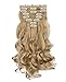 S-noilite® 17-26 Inches(43-66cm) 8pcs Long Full Head Clip in Hair Extensions Extension Sexy Lady Fashion Choice 25 Colours (24 Inches-Curly, Ash Blonde)